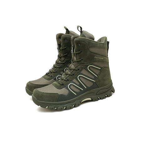 

Woobling Mens Hiking Boots Zip Tactical Army Combat Military Boots Outdoor Trainers Shoes