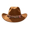 thumbnail image 3 of Sun Hats for Women Beach Western Cowboy Hat with Wide Brim Style Party Winter Autumn Jazz Cap, 3 of 5