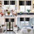 thumbnail image 5 of Black Beige Striped Farmhouse Short Window Curtain Valances, Modern Farmhouse Retro Lines Rod Pocket Kitchen Valances for Living Room Bedroom Bathroom Cafe 42" x 12", 5 of 8