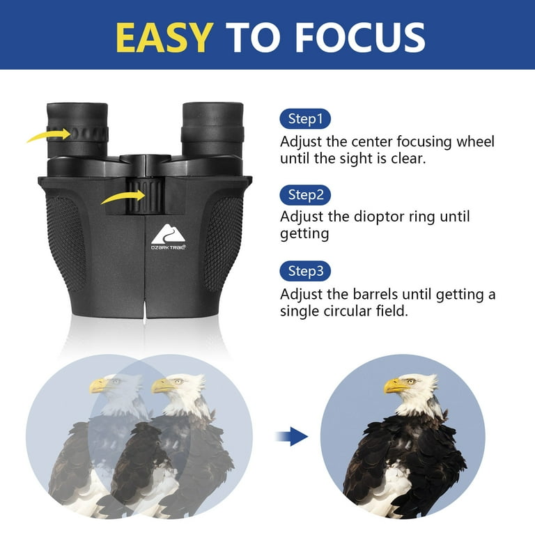 Free Shipping! Ozark Trail 8-24X25 Zoom Binoculars with High