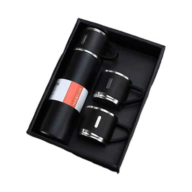 Frasco de vacío Bearachild 500 ml Taza térmica Negro con 2 tapas