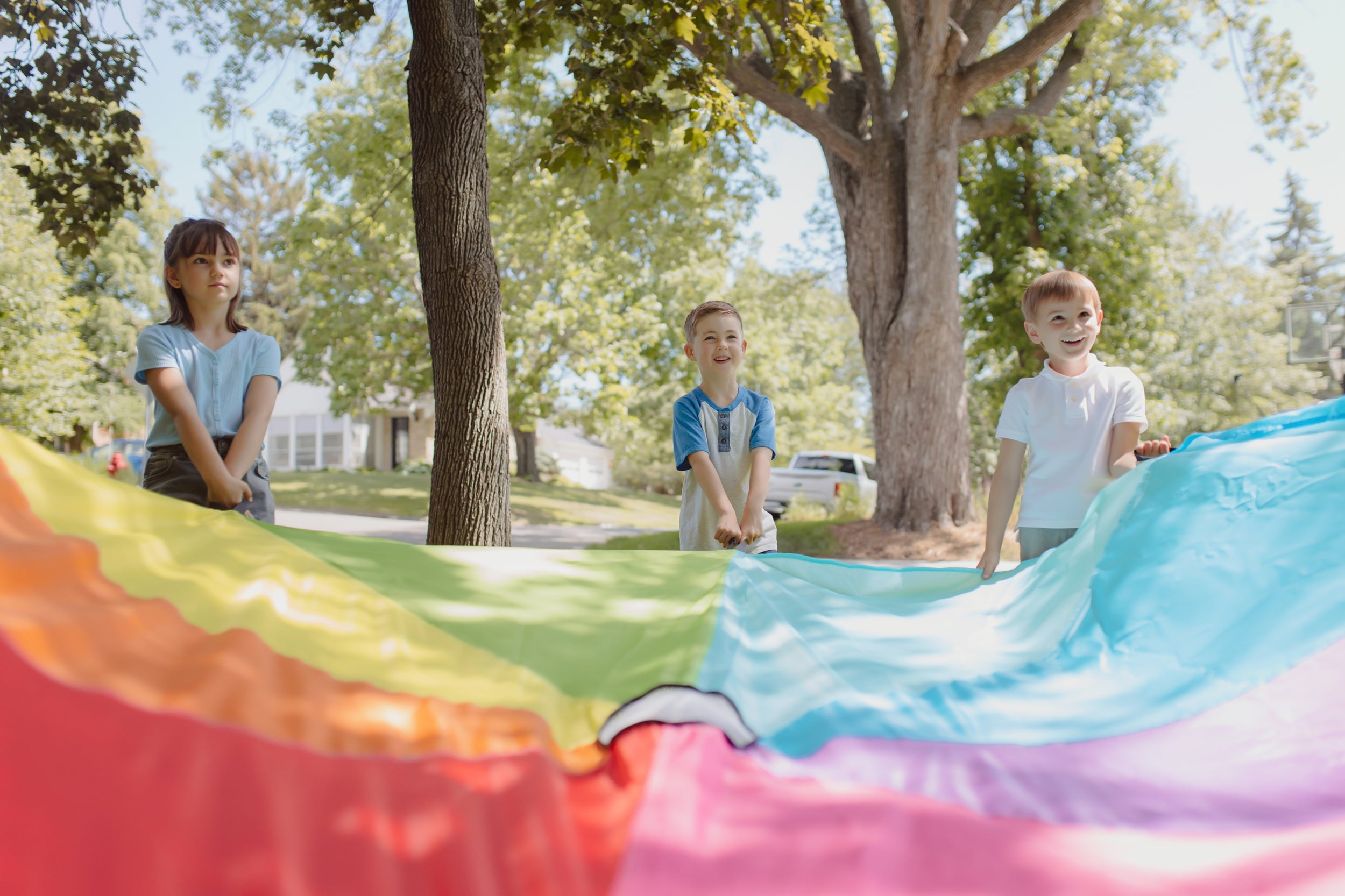 Chuckle & Roar Gym Class Indoor Outdoor Parachute for Children Ages 3-99 Years, by Buffalo Games