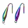 thumbnail image 2 of 316 Stainless Steel Earring Hooks Ear Wire with Vertical Loop Rainbow Color 19~21x4.5mm Hole: 1.4mm Pin: 0.8mm, 2 of 4