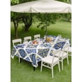 thumbnail image 4 of Outdoor Tablecloth with Umbrella Hole for Patio/Picnic/Party/Camping, Bohemia Style Waterproof Table Cloth Rectangle Table Cover Washable, Abstract Middle Century Aztec Pattern Blue (52"x 70"), 4 of 8