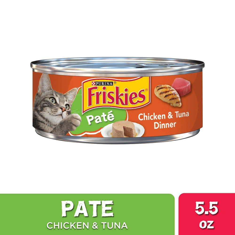 Friskies Pate Wet Cat Food, Chicken & Tuna Dinner, 5.5 oz. Can