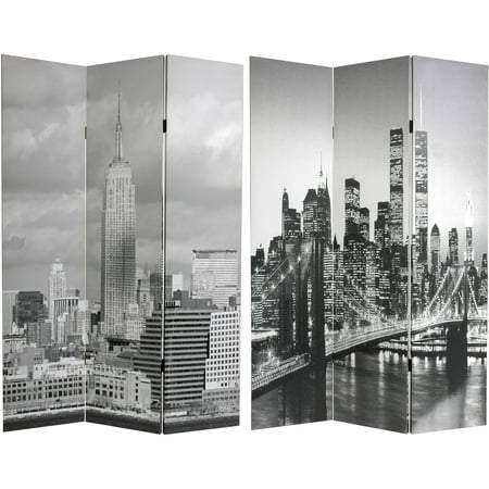 6' Tall Double Sided New York Scenes Room Divider