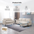 thumbnail image 2 of Mjkone 2 Pieces Living Room Furniture Sets, Sectional Sofas and Couches Set with Storage Ottoman for Living Room, 3-Seater + Loveseat + Ottoman,Beige, 2 of 9
