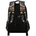 thumbnail image 3 of FORMRS Unisex Backpack Elementary School Travel Bookbag with Reflective Stripes, Blue Geometric Eagle, 3 of 7