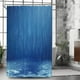 thumbnail image 3 of Cortina de ducha Cortina de baño impermeable Cortina de baño de poliéster lavable Juego de cortinas de ducha 3D azul para baño con ganchos, 72x72 pulgadas Ormromra LRWJ430, 3 of 7