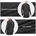thumbnail image 4 of BALEAF Men's Long Sleeve Running Shirts Quick Dry Pullover with Quarter-Zip Pocket Black L, 4 of 7