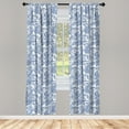 thumbnail image 5 of Ambesonne Rose Window Curtains, Vintage Monochromatic Flower, Each 28" W x 95" L, Dark Violet White, 5 of 5