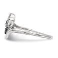 thumbnail image 3 of White Night Sterling Silver Rhodium-plated Black and White Diamond Double Heart Ring Q-QR3337-6, 3 of 7