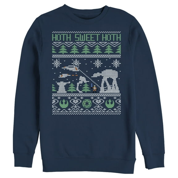 Men's Star Wars Ugly Christmas Hoth Sweet Hoth Sweatshirt Navy Blue Medium