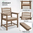 thumbnail image 6 of SERWALL Patio Dining Set, 5-Piece Rectangular HDPE Dining Table with Umbrella Hole & 4 Chairs, Brown, 6 of 6