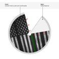 thumbnail image 4 of Christmas Tree Skirt Thin Green Line Flag Xmas Tree Skirt with Tassels Christmas Holiday Decoration 30", 4 of 6