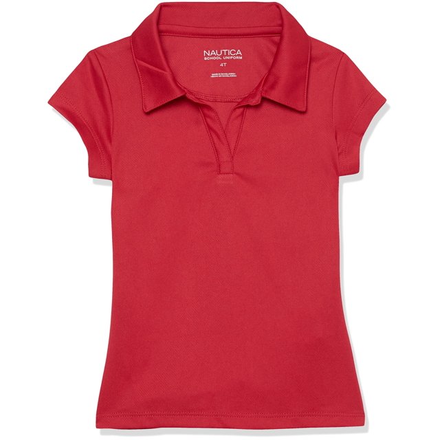 Polo Nautica para niñas, uniforme escolar, color rojo, talla 5