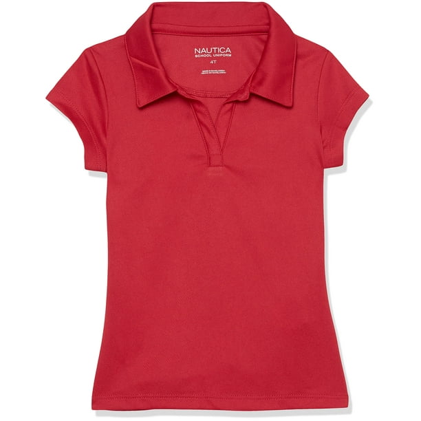 Polo Nautica para niñas, uniforme escolar Performance, rojo 12-14