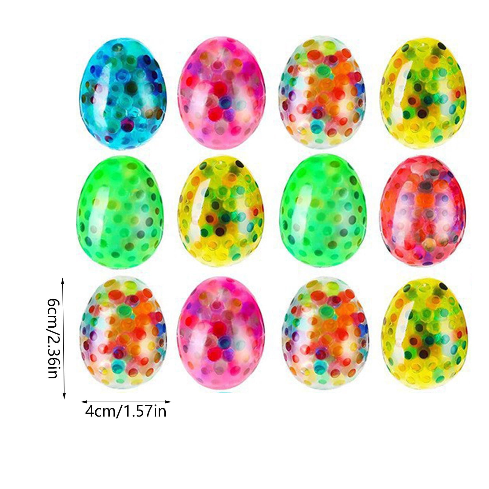 AZXY 12Pcs Easter Egg Daily Pinch Value Set, Soft Silicone Bead Filled Slow Rebound Handheld Squeeze Accessory