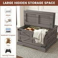 thumbnail image 2 of VVFLU Farmhouse Square Coffee Table with Storage for Living Room, Hinged Lift Top Soft Close, Grey, 2 of 9