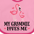 thumbnail image 4 of Inktastic Grammie Loves Me Girl Flamingo Girls Baby Bib, 4 of 4