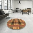 thumbnail image 4 of Ahgly Company Machine Washable Indoor Round Transitional Orange Area Rugs, 6' Round, 4 of 7