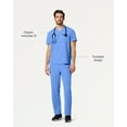 thumbnail image 2 of Jaanuu Holmes Everyday Scrub Top for Men — Classic Fit, V-Neck, 1 Pocket, Anti-Wrinkle, 2 of 7