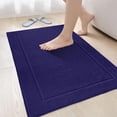 thumbnail image 1 of Canadian Linen Yukon Bath Mats, 2 Pack, 20"x34" Quick Dry Soft Absorbent Cotton Lightweight Shower Tub Mat Set for Bathroom Picture Frame Design, Plum, 1 of 9