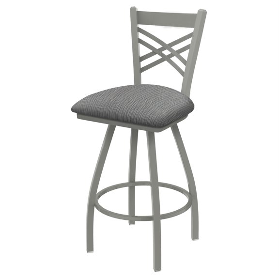 XL 820 Contessa 30" Swivel Bar Stool with Anodized Nickel Finish and Graph Alpine Seat