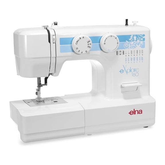 Elna eXplore 160 Mechanical Sewing Machine with 12 Build In Stitches & Free Arm