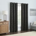 thumbnail image 4 of Eclipse Meridian Geometric 100% Blackout Thermaback Grommet 42 x 84 Window Curtain Panel, 1 Panel, Black, 4 of 4