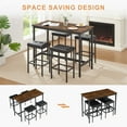 thumbnail image 3 of 5 Piece Dining Table Set, Small Dining Room Table Set with Metal Frame, Industrial Kitchen Table and Chairs for 4, Wooden Table Top, Suitable for Small Spaces, Breakfast, Dining, Gray, 3 of 8