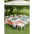 thumbnail image 4 of Outdoor Tablecloths with Umbrella Hole & Zipper, Turquoise Orange Palm Leaves Rectangle Tablecloth 52x70 Inch, Tropical Botanical Summer Waterproof Table Cloth, Patio/Pool/Picnic Table Covers, 4 of 8