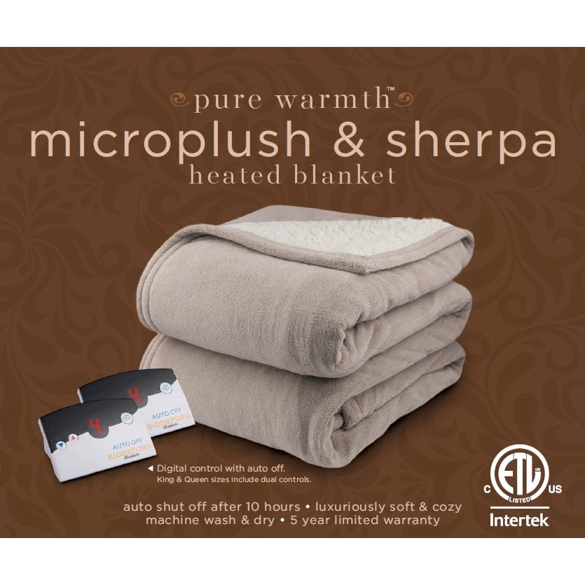 Pure Warmth MicroPlush Electric Heated Blanket Twin Creme Pure Warmth MicroPlush Electric Heated Blanket Twin Creme