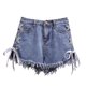 thumbnail image 4 of Pantalones cortos de mezclilla para mujer, pantalones cortos sueltos de mezclilla para niña, pantalones ajustados de cintura alta, azul claro, XL Inevent AP001242-12B, 4 of 7