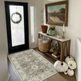 thumbnail image 4 of Moynesa 3'x5' Vintage Rug,Oriental Farmhouse Entryway Rug Non-Slip Distressed Throw Rug,Low-Pile Soft Kitchen Rug Washable Indoor Carpet for Entrance Bedroom Laundry Office,Brown, 4 of 8