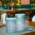 thumbnail image 3 of Yayeee Flameless Candles with Remote Flickering Battery Operated Multi Color Changing, Purple Forest Scene, 3 of 7