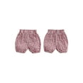 thumbnail image 2 of Michellecmm Baby Girl Bloomers Shorts Plaid Print Elastic Waist Ruffled Detail Short Pants, 2 of 9