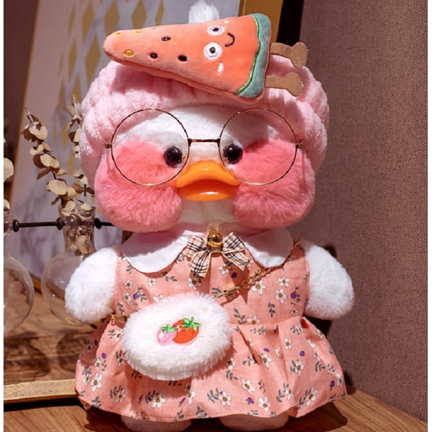 30cm Lalafanfan Duck Plush Cute Duck Doll Lafan Toy Children Doll Cute Matching Clothes Glasses Accessories Gifts Fast Ship12 He Qiyong unisex
