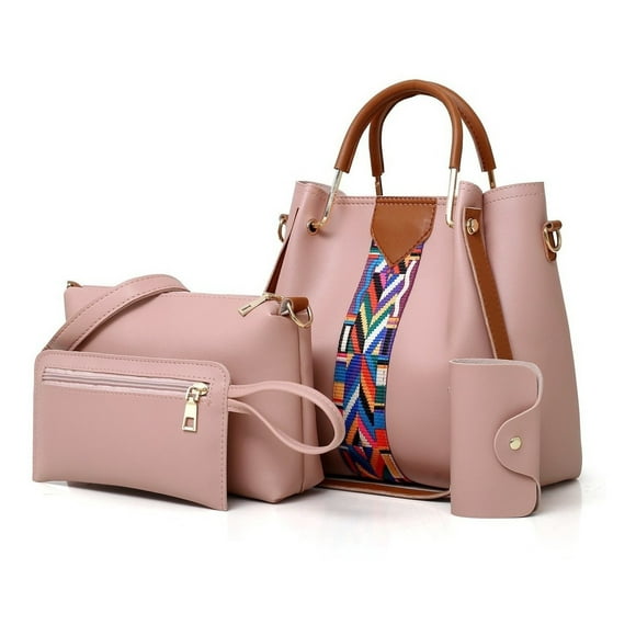 Set 4 Bolsos Modernos Mujer Dama Hombro ROSA Bolsos bolsos, dama, casual