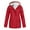 Red, variant on Women's Plus Velvet Jacket Warm Winter Windbreaker Hooded Coat Fashion Outdoor, S-5XL