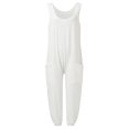 thumbnail image 5 of Lilgiuy Jumpsuits For Women Summer Sleeveless Pocket Solid Color Bundle Feet Pants Fashion Romper Pants White 8(L) Fall Fashion for 2022 Spring Winter, 5 of 5
