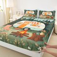 thumbnail image 3 of Manfei Cute RV Car Fitted Sheet Queen 3-Piece,Happy Camping Bedding,Green White,1 Fitted Sheet and 2 Pillowcases, 3 of 6