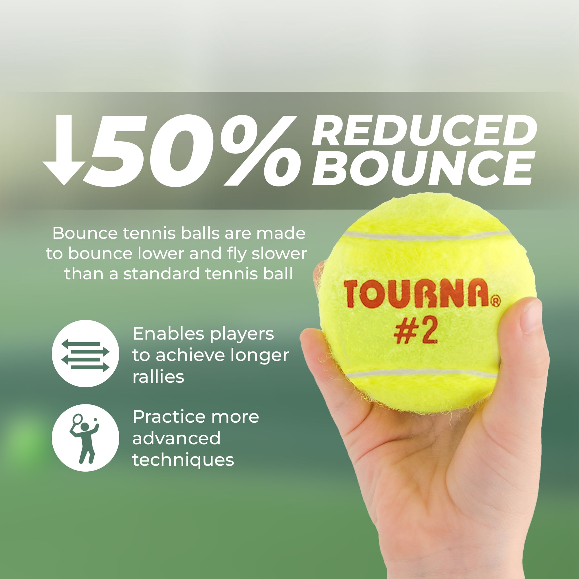 Tourna Orange Dot Low Compression Transition Tennis Balls (50 Balls)