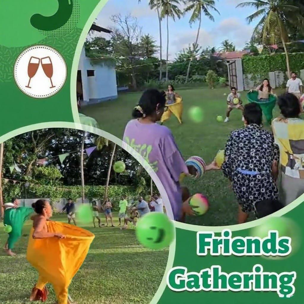 2025 New 2 PCS Granny Pants Outdoor Game, Giant Oversized Granny Pants Yard Game Sets with 4 Bouncy Balls & 1 Pump, Yard Games Field Family Reunion