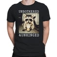 thumbnail image 2 of Unbothered Raccoon Meme Men's Black T-shirt, 2 of 3