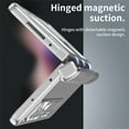 thumbnail image 4 of K-Lion for Samsung Galaxy Z Fold 3 5G 7.6 inch Case, Tempered Glass Screen Protector Camera Lens Flim Hidden Kickstand Hinge Protection Shockproof Rugged Case for Samsung Galaxy Z Fold 3, Silver, 4 of 7