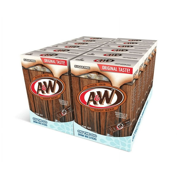 A&W Root Beer Singles To Go! Drink Mix, 6-0.53 oz Packets (Pack of 12, Total of 72 Packets)