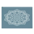 thumbnail image 1 of Lotus Cutting Board, Cultural Universe Floral Mandala with Lace Effects Boho Motif, Decorative Tempered Glass Cutting and Serving Board, Large Size, Slate Blue White, by Ambesonne, 1 of 1