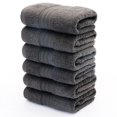 thumbnail image 1 of Refurbished Junwell 6 Pack Basics Towel Set, Dark Grey - 100% Cotton, 1 of 2