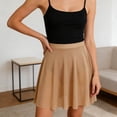 thumbnail image 2 of BUWTTER Womens Skirts Ballet Dance Performance Practice Soft Wrap Waist Elastic Short Mini High Waist Coffee Skirt XL, 2 of 8